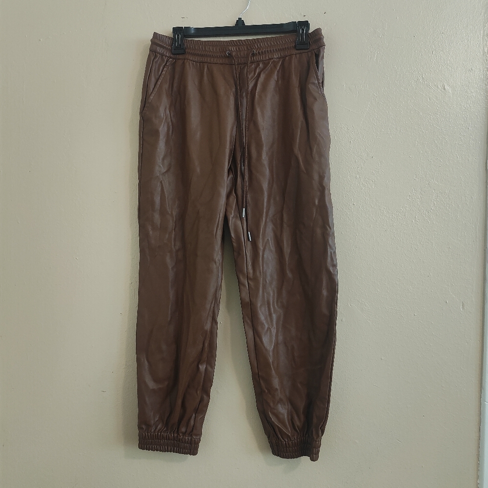 A new day faux leather jogger pants size S